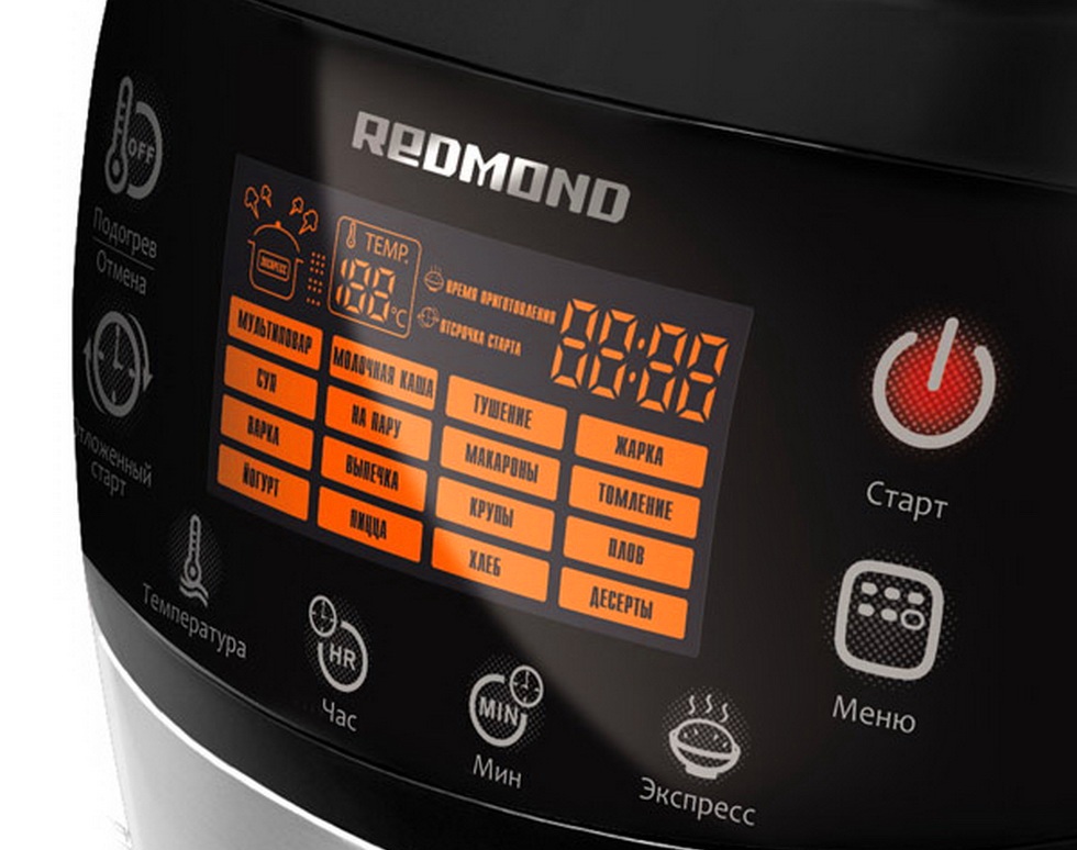 Мультиварка Redmond RMC-M90, черный/серебристый